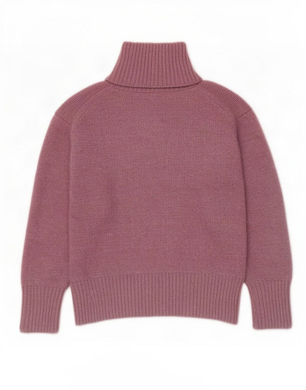 Zara Womens Oversized Roll Neck Jumper Sweater UK 14 Medium Pink Polyester