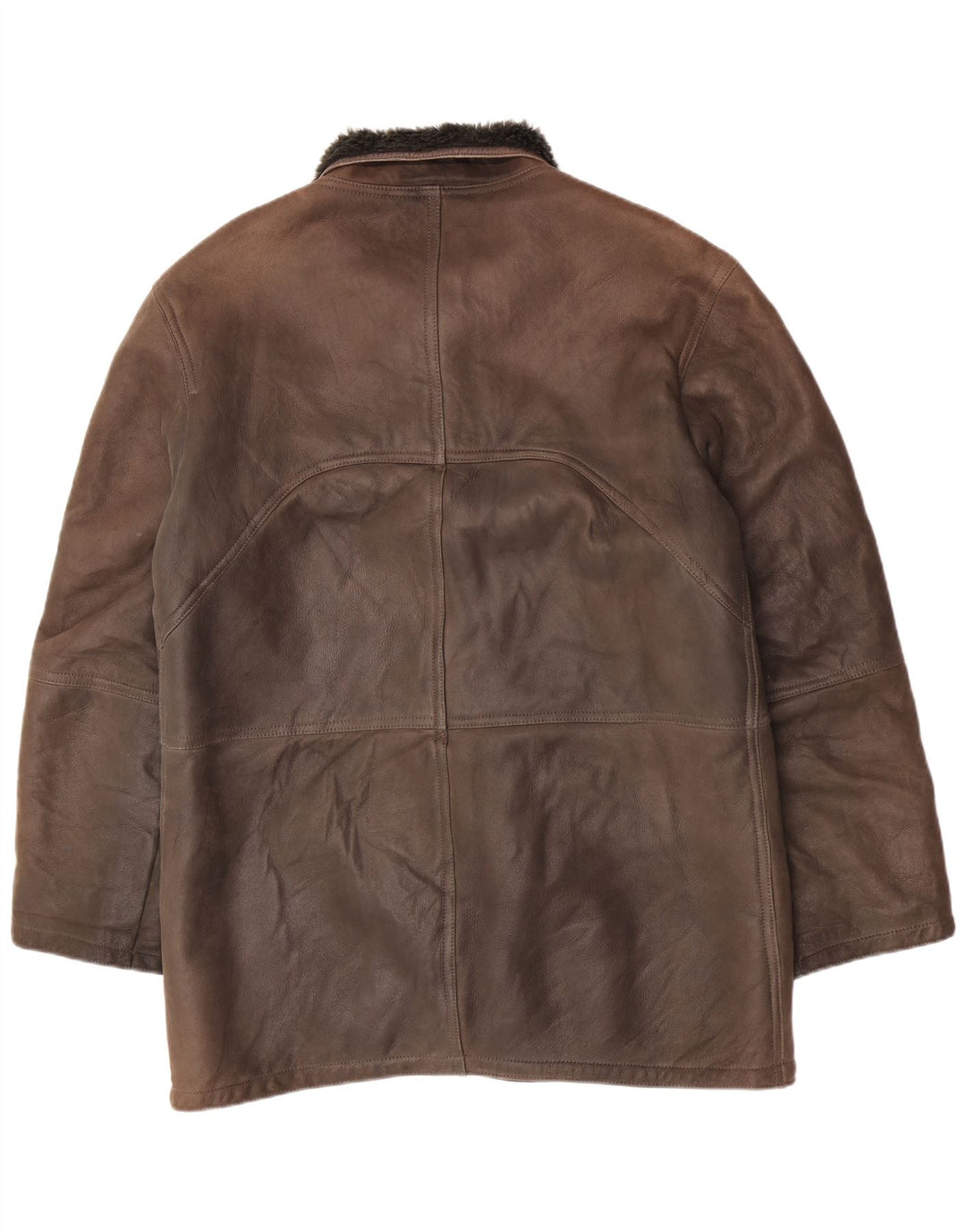 Jachetă vintage pentru bărbați din shearling UK 40 mare maro