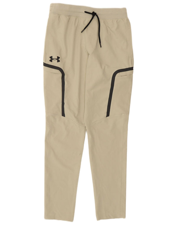 Pantaloni de trening Under Armour pentru femei Medium W28 L30 Bej cu dungi