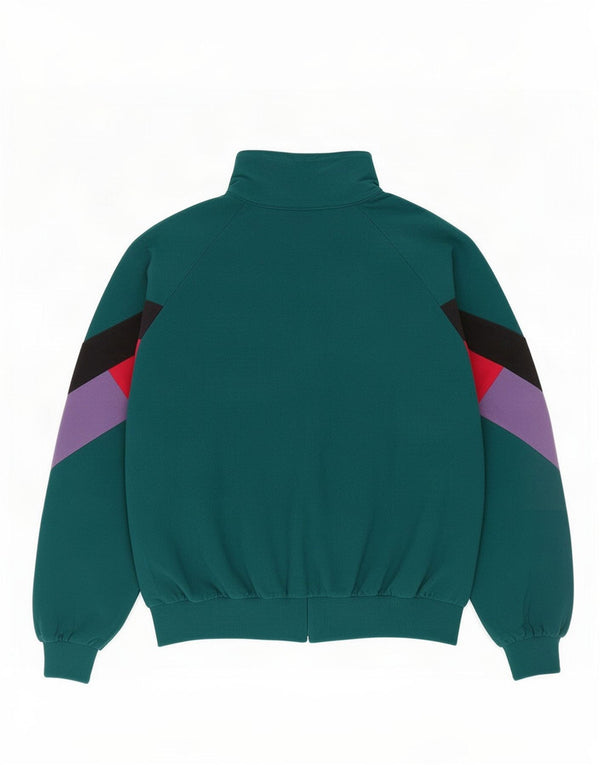 Jachetă de top pentru trening Asics pentru femei IT 46, mare, verde, color block retro