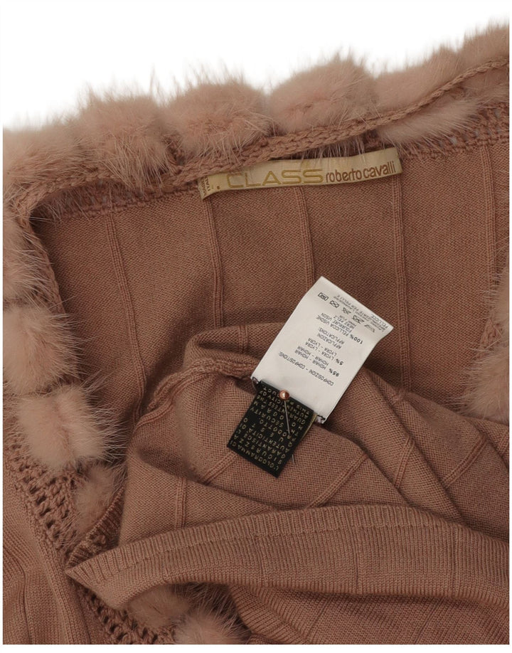 Pulover cardigan Roberto Cavalli pentru femei UK 12 Medium Brown Mohair