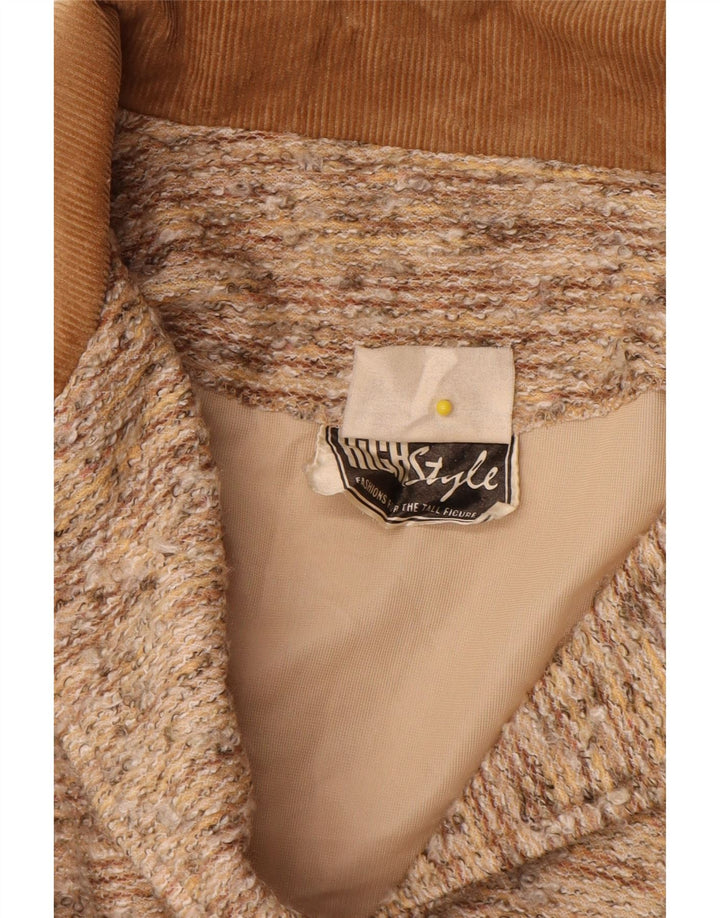 Jachetă vintage pentru femei, cu 4 nasturi, UK 14, mare, bej cu pete