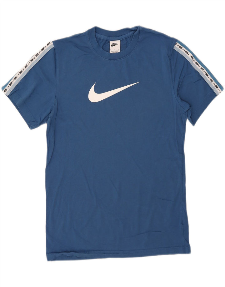 Tricou grafic Nike pentru bărbați Top mic albastru din bumbac color bloc