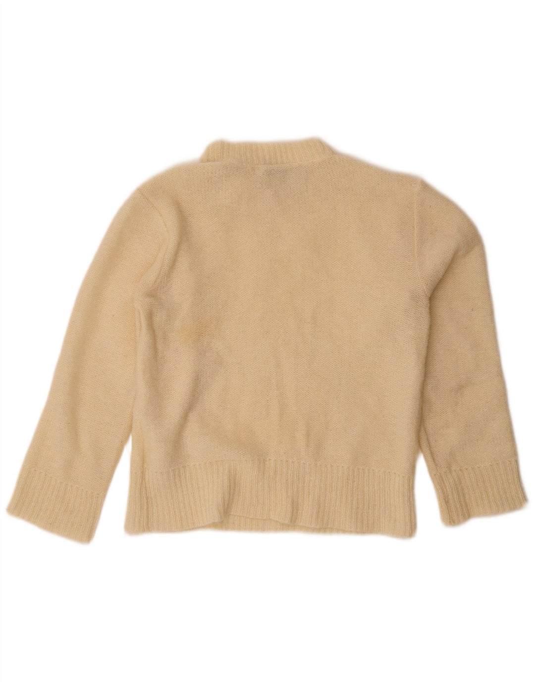 Pulover vintage cu gât țestoasă pentru femei UK 14 Medium Off White