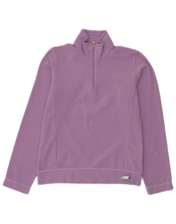 Pulover din lână pentru femei Champion, cu fermoar și gât, UK 10 Poliester violet mic