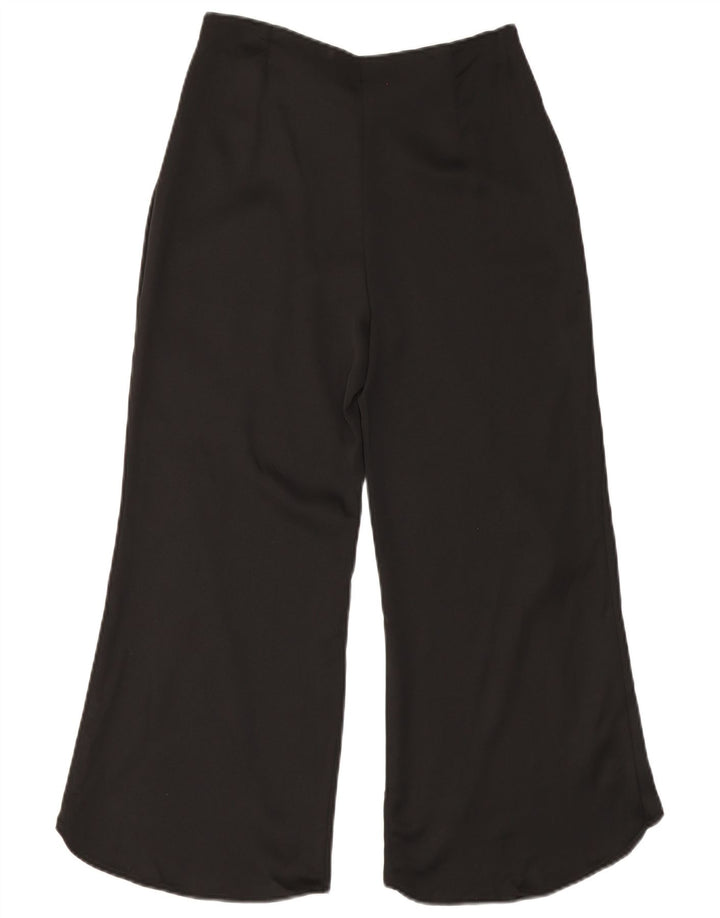 Pantaloni tăiați pentru femei Zara cu picioare largi Mici L28 L23 Poliester negru