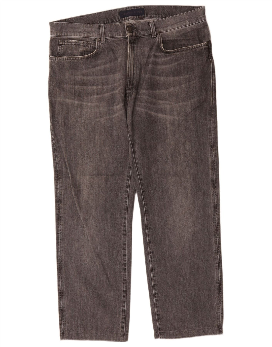 TRUSSARDI Mens Straight Jeans W38 L28 Grey Cotton
