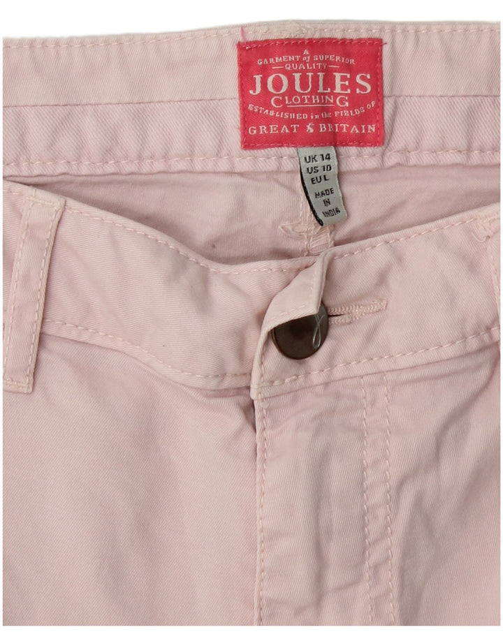 Pantaloni chino conici pentru femei JOULES UK 14 mare L32 L25 bumbac roz