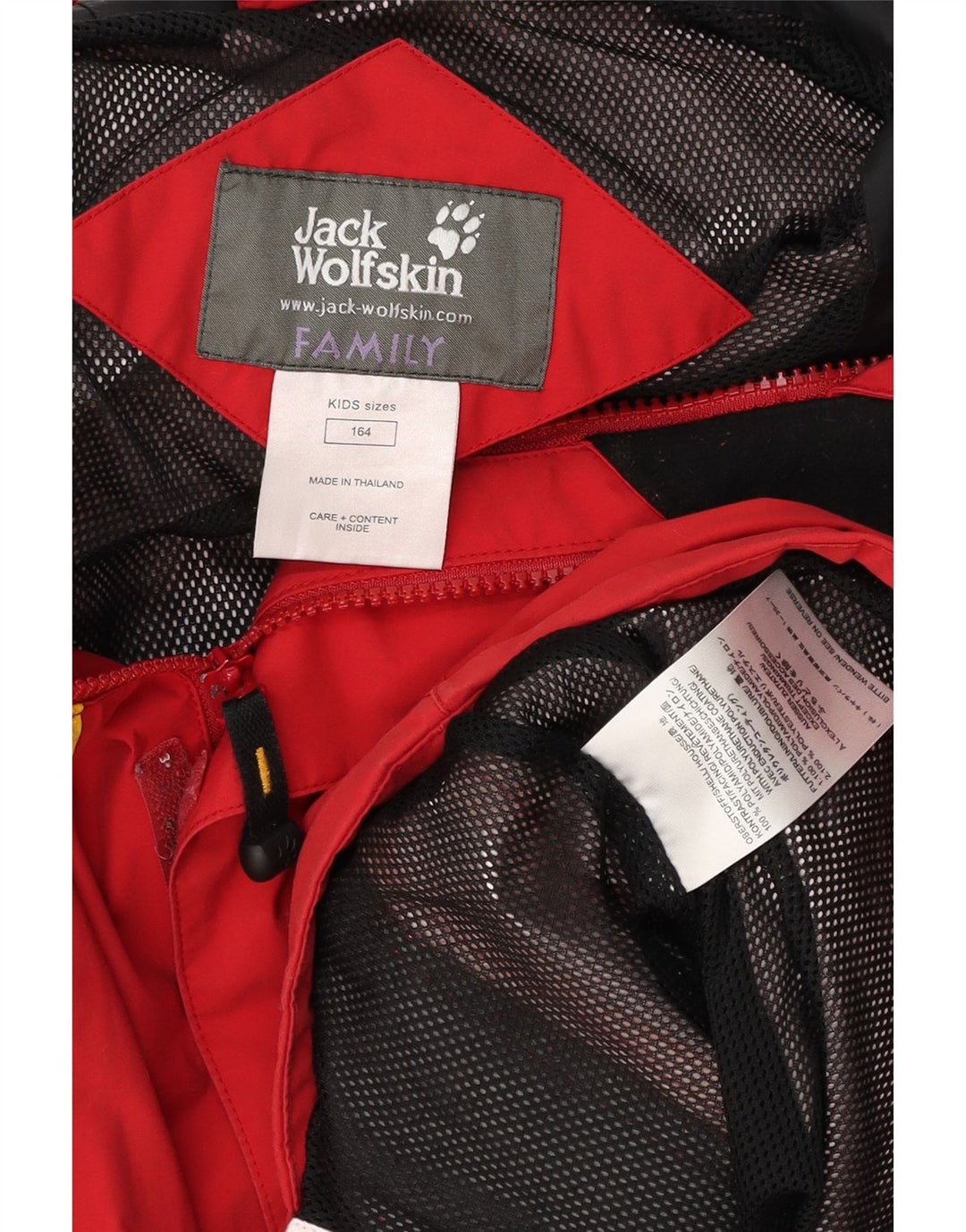 JACK WOLFSKIN Jachetă de ploaie cu glugă grafică pentru băieți 13-14 ani poliamidă roșie