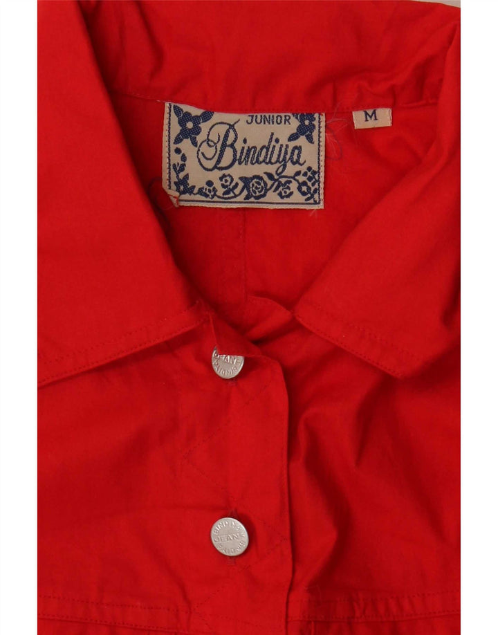 Vintage Womens Shirt UK 12 Medium Red Bumbac