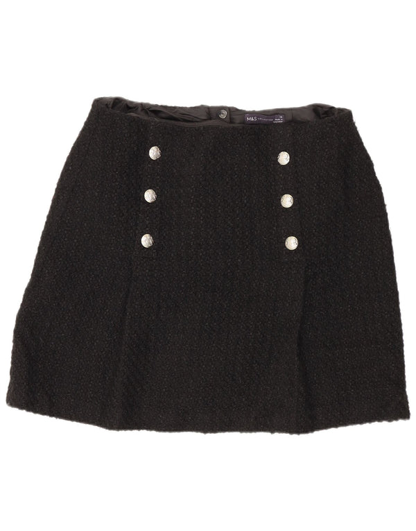 Fusta mini pentru femei Marks & Spencer UK 14 Medium W32 Acrilic negru