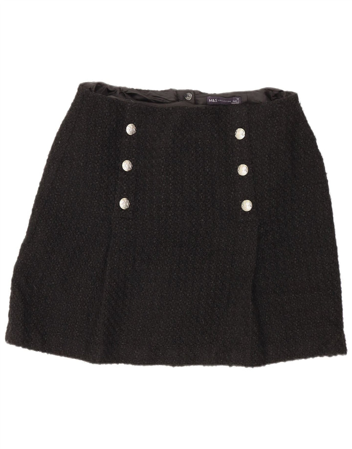 Fusta mini pentru femei Marks & Spencer UK 14 Medium W32 Acrilic negru