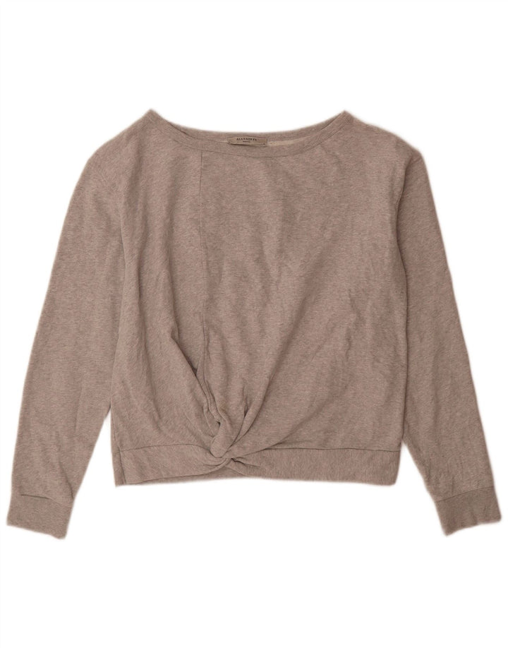 Hanorac supradimensionat pentru femei All Saints Pulover UK 10 Bumbac gri mic