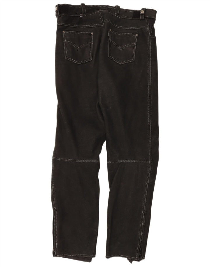 POLO Pantaloni Moto Racer din piele pentru bărbați IT 54 XL W38 L33 Negru