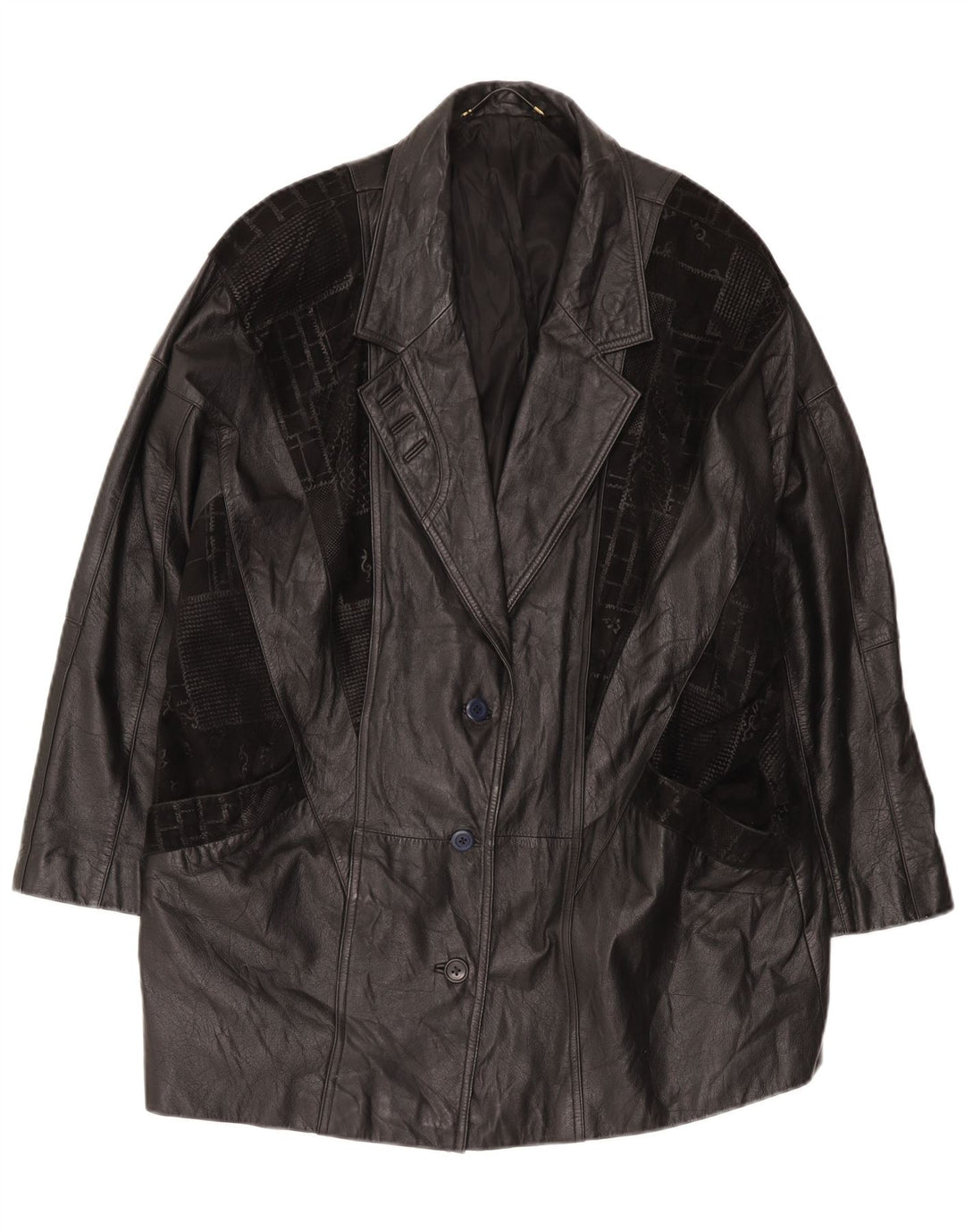 Palton supradimensionat din piele pentru bărbați Canda UK 18 XL negru