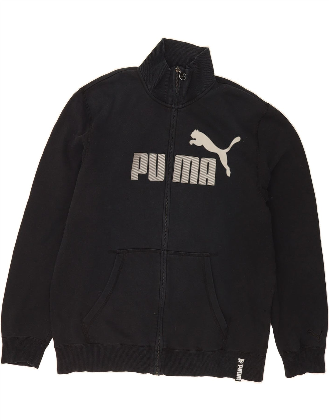 PUMA Mens Graphic Tracksuit Top Jacket XL Black Vintage Puma and Second-Hand Puma from Messina Hembry 