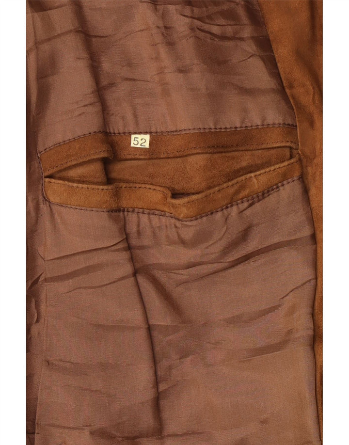 Bomber vintage pentru bărbați din piele intoarsa IT 52 XL maro