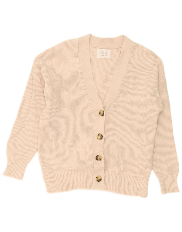 Pulover Cardigan Fete Zara 13-14 Ani Bej Viscoza