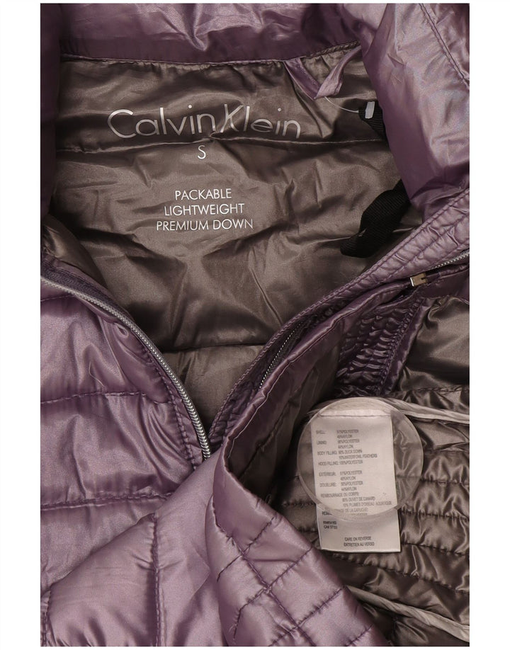 Jachetă căptușită cu glugă Calvin Klein pentru femei UK 10 Poliester violet mic