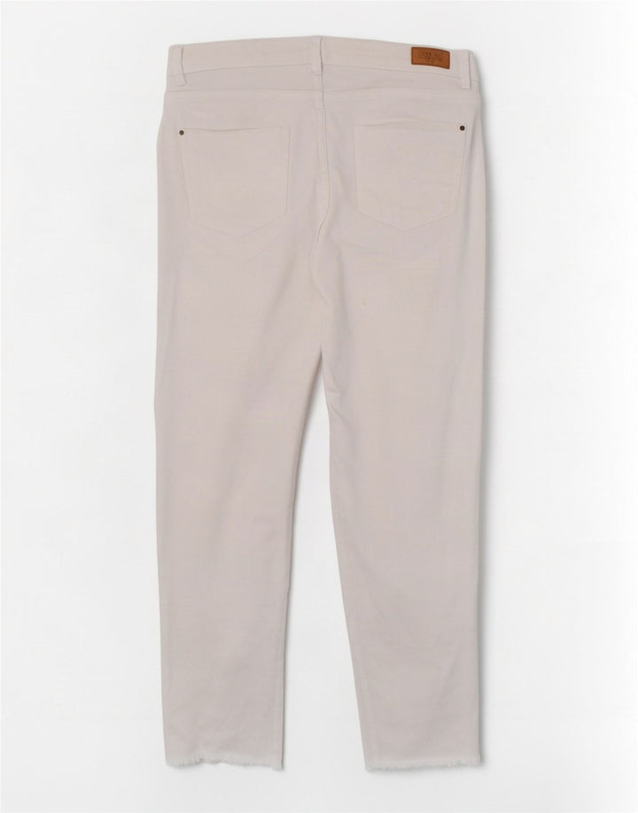 Blugi Cropped Trafaluc pentru Damă Zara EU 40 Medium L30 L23 Alb