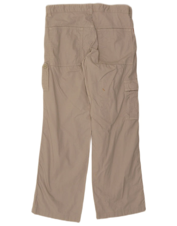 Hugo Boss Mens Straight Cargo Trousers EU 48 Medium W32 L30 Beige Pinstripe