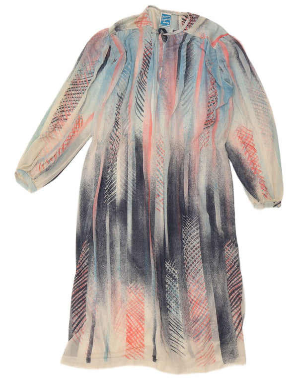 Rochie maxi cu mânecă lungă vintage pentru femei IT 48 XL, cu dungi multicolore