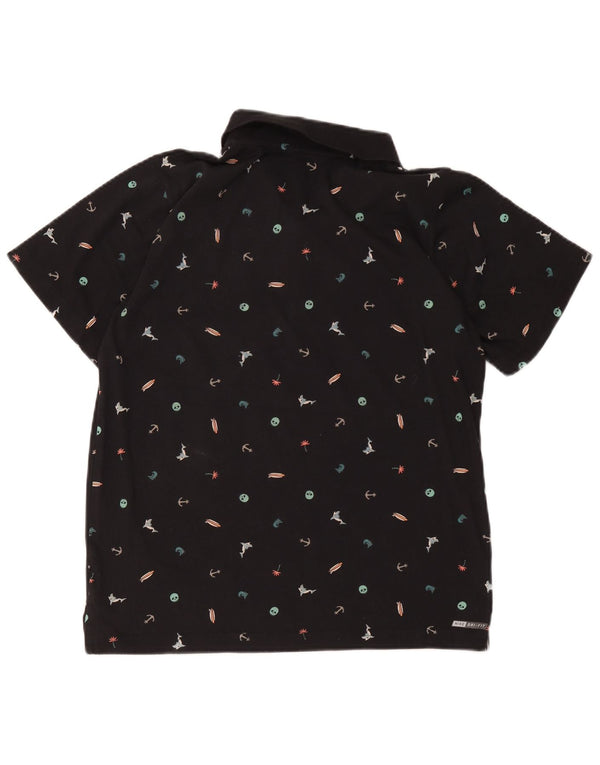 Tricou polo Hurley Boys Dri Fit cu model abstract 13-14 ani XL negru
