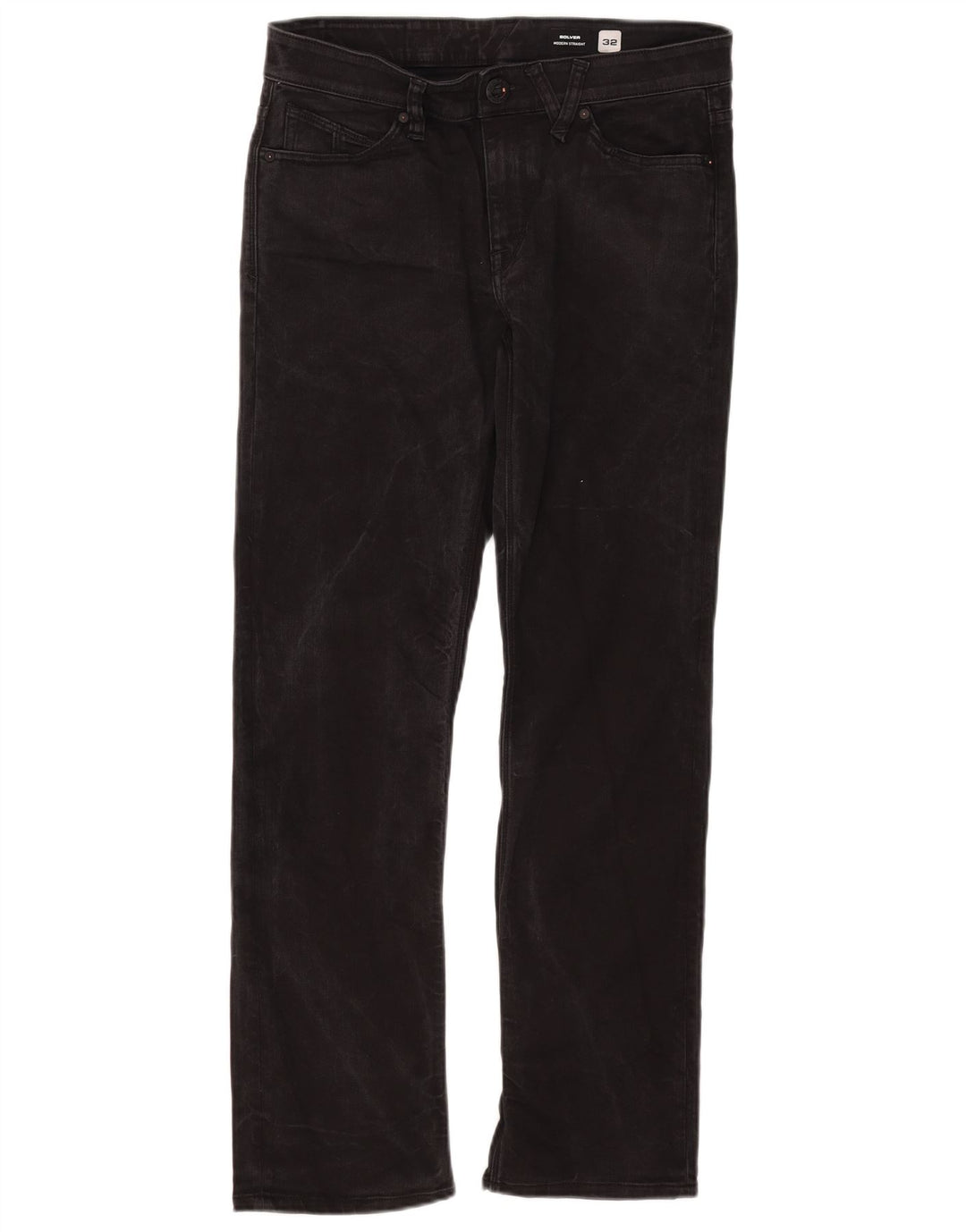 Blugi drepti pentru bărbați Volcom Solver W32 L30 bumbac negru
