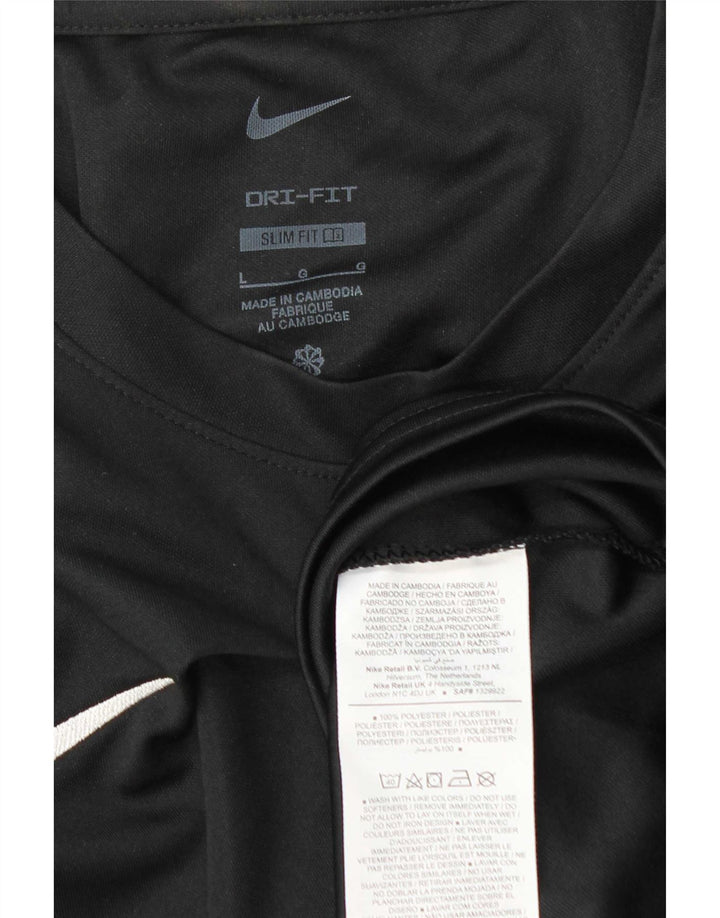 Tricou pentru bărbați Nike Dri Fit Slim Fit Top mare, negru, poliester