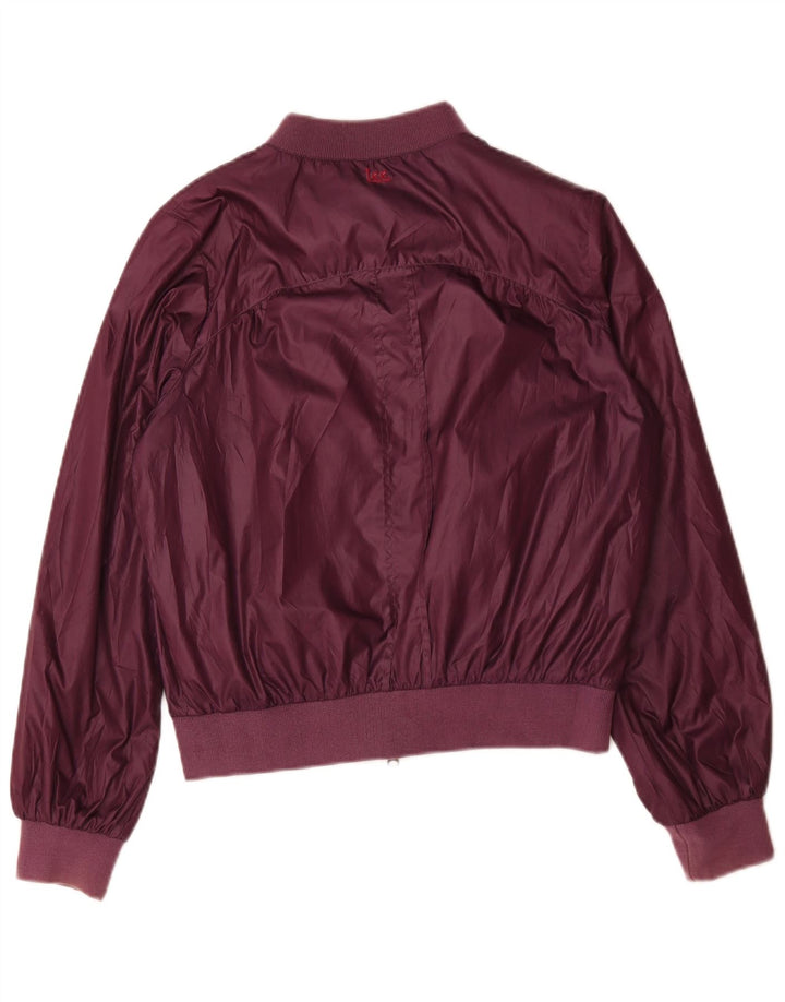 Jachetă bomber grafică pentru femei Lee UK 14 Medium Burgundy Poliester