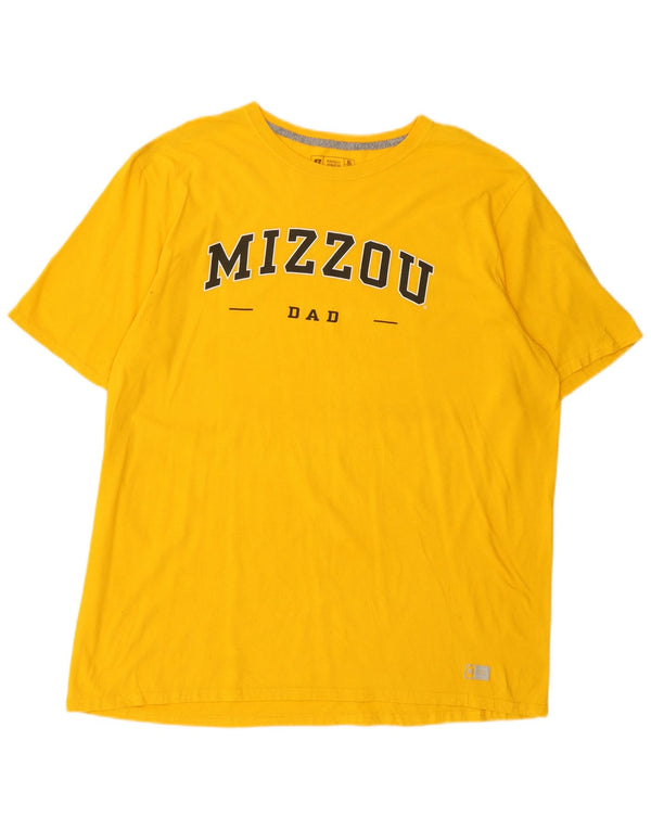 Tricou grafic Mizzou pentru bărbați Russell Athletic Top XL galben