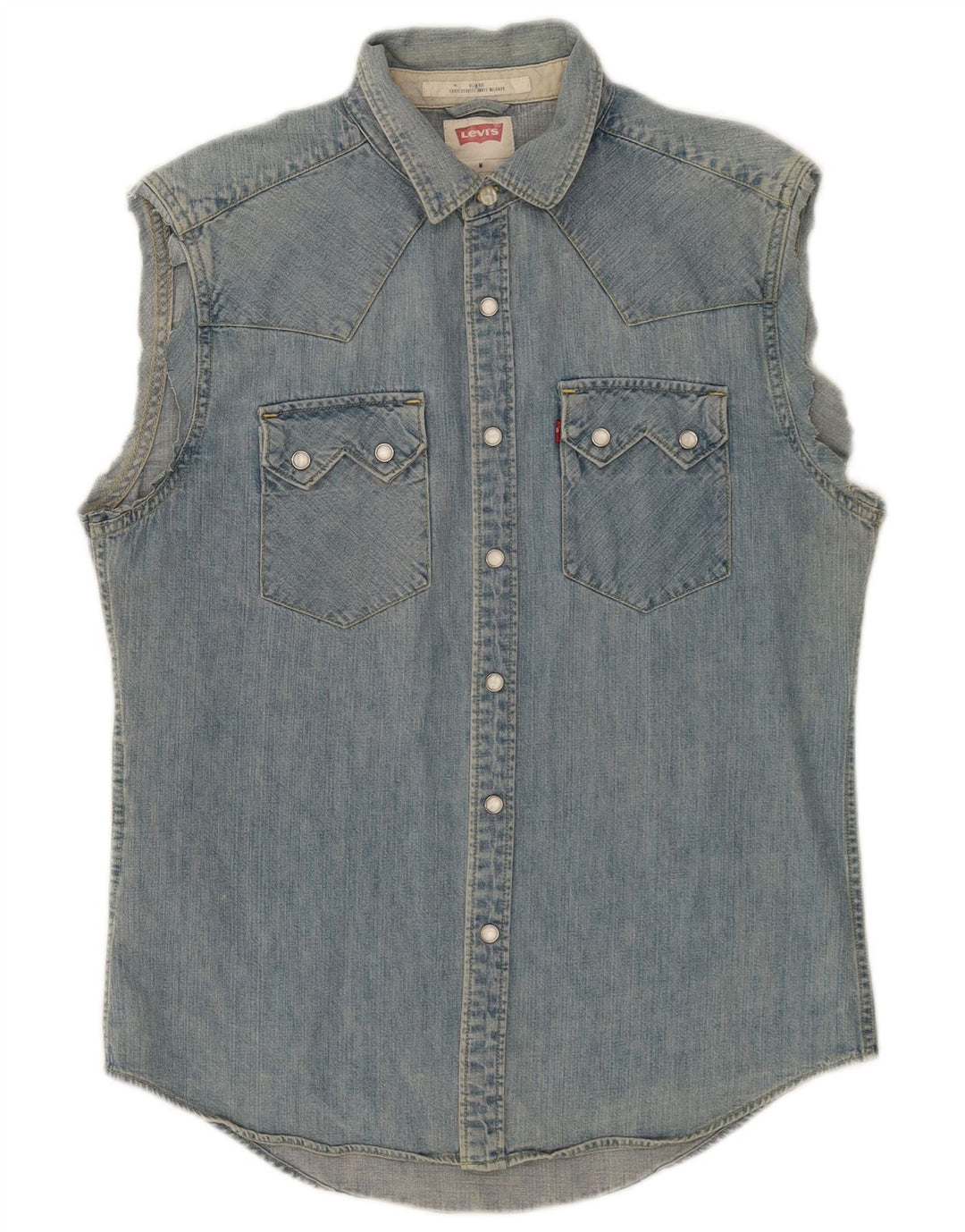 Cămașă denim fără mâneci Levi's, bumbac albastru mediu