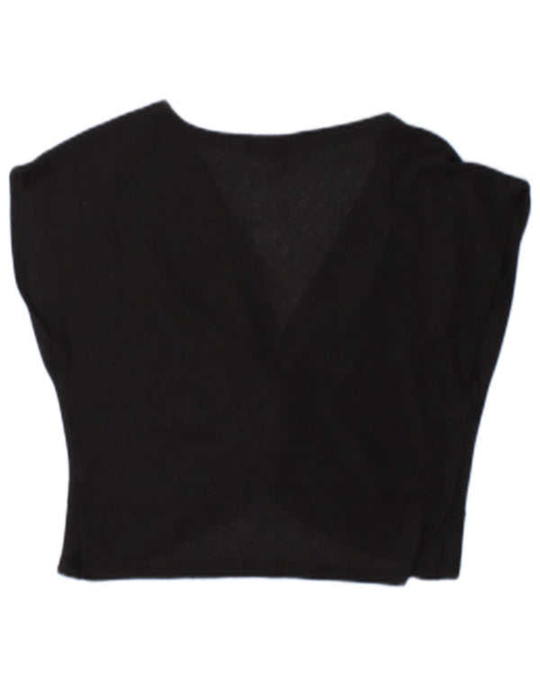 Bluză Crop Top Femei Zara UK 10 Poliester Negru Mic