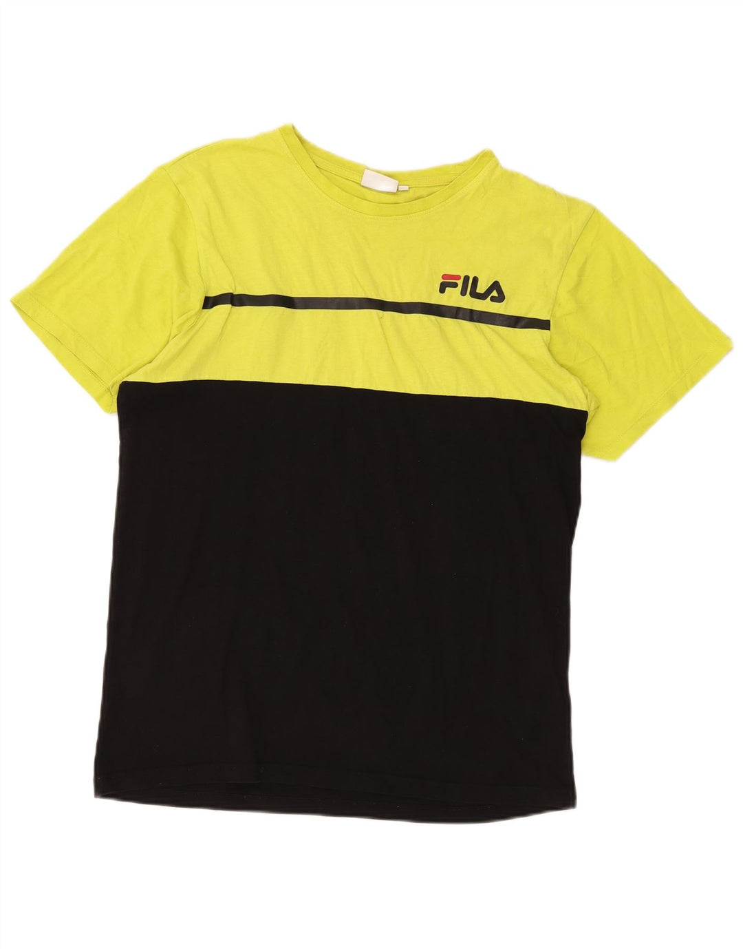 Tricou cu grafică pentru bărbați FILA Top XL, bumbac color bloc negru
