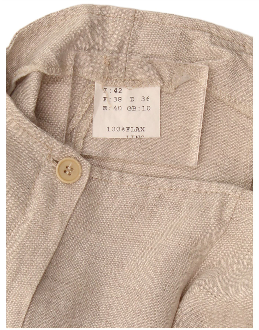 VINTAGE Pantaloni Capri drepti pentru femei UK 10 Small W30 L21 Bej In