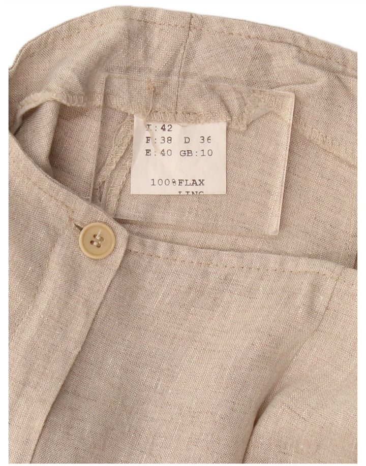 VINTAGE Pantaloni Capri drepti pentru femei UK 10 Small W30 L21 Bej In