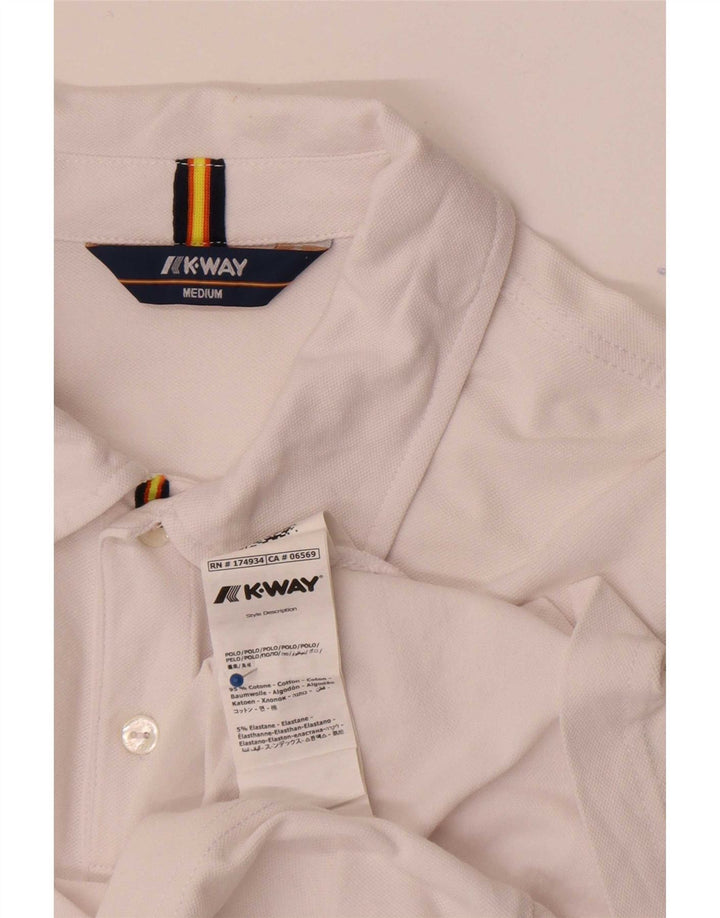 Tricou polo pentru bărbați K-Way, bumbac alb mediu