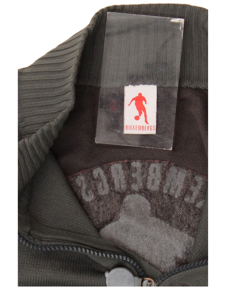 Pulover pentru bărbați Bikkembergs cu fermoar și gât, XL, gri