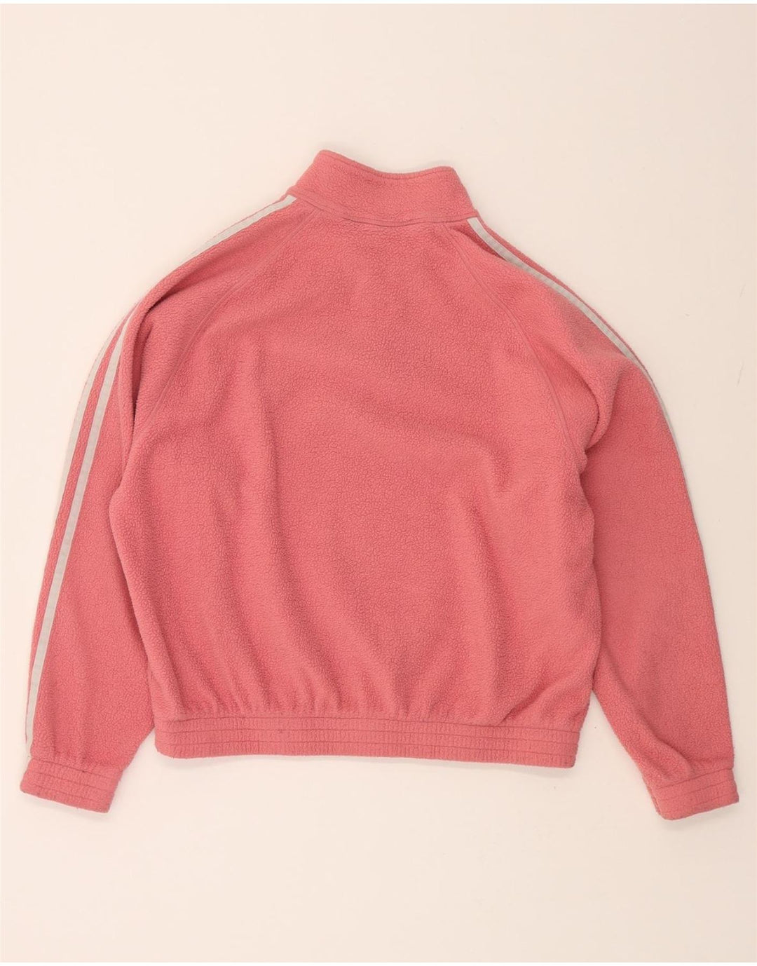 ADIDAS Womens Oversized Zip Neck Fleece Jumper UK 8 Small Pink Polyester Vintage Adidas and Second-Hand Adidas from Messina Hembry 