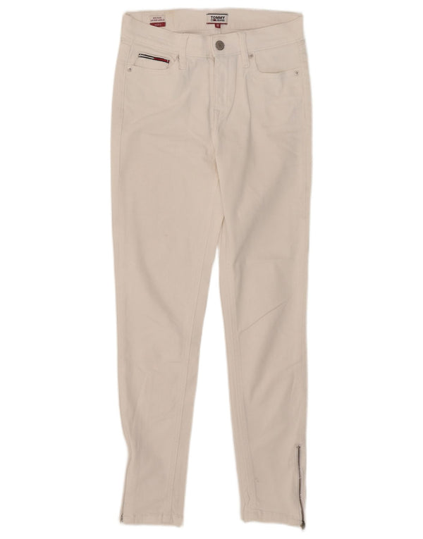 Blugi skinny Tommy Hilfiger pentru femei Nora cu talie medie L26 L26 bumbac alb