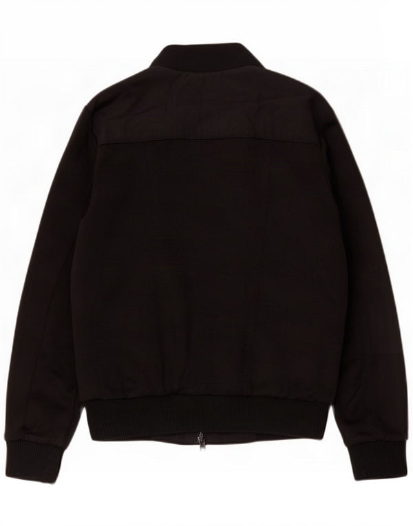 Zara Mens Bomber Jacket UK 40 Large Black Polyester
