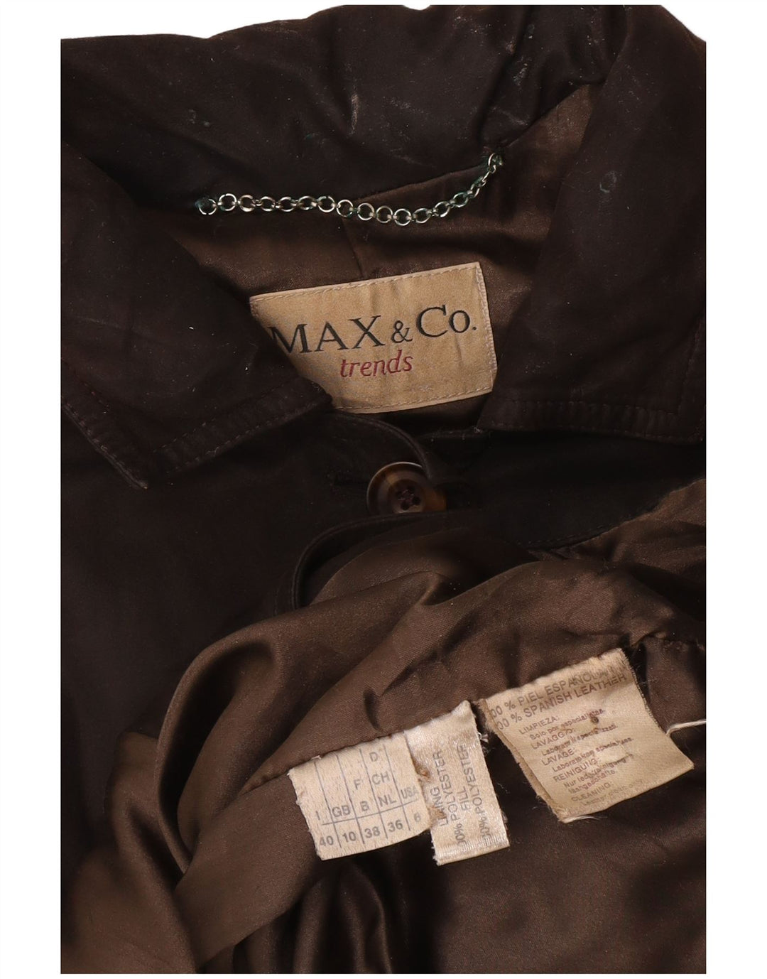 Jachetă supradimensionată de piele intoarsa pentru femei Max & Co. UK 10 Mic din piele maro