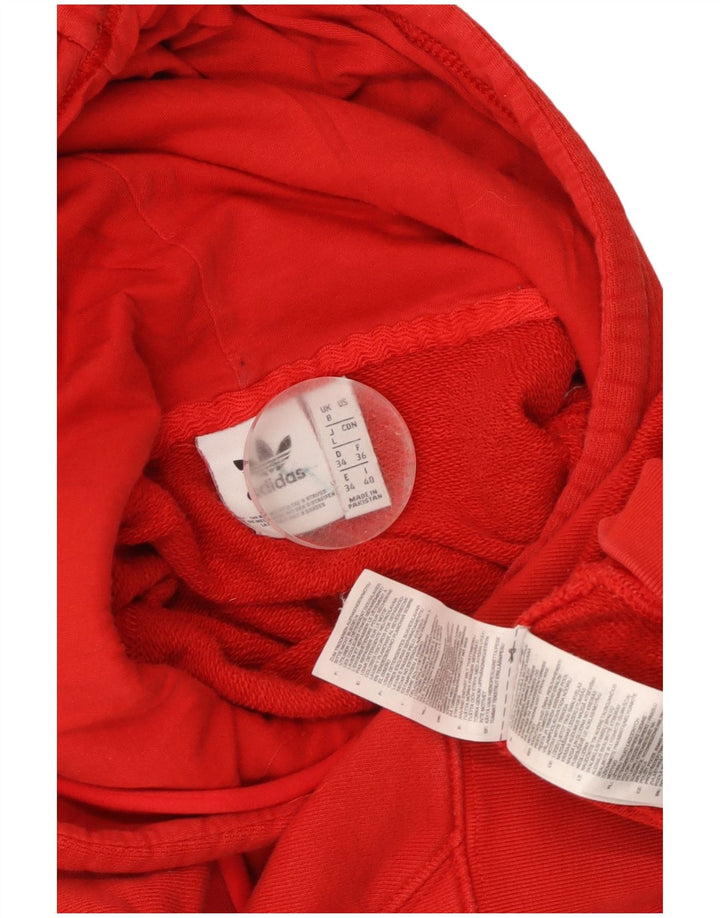 Jumper Adidas Crop Oversized Hoodie pentru femei UK 8 Small Red Bumbac
