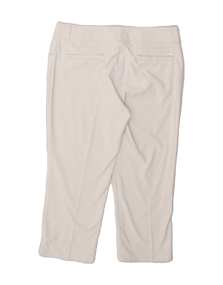 ADIDAS Womens Straight Capri Trousers UK 12 Medium W32 L22 White Polyester Vintage Adidas and Second-Hand Adidas from Messina Hembry 