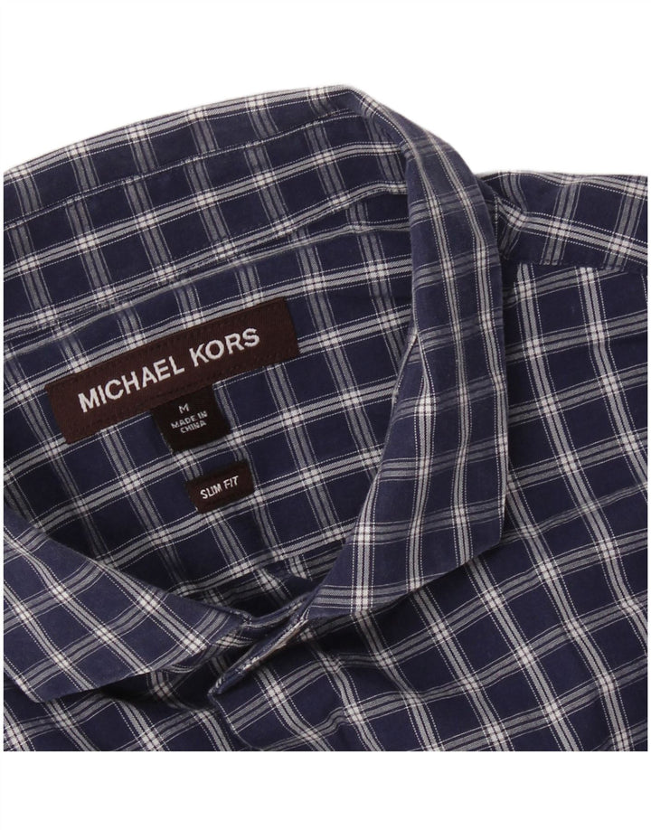 Cămașă pentru bărbați MICHAEL KORS Slim Fit, carouri medii bleumarin