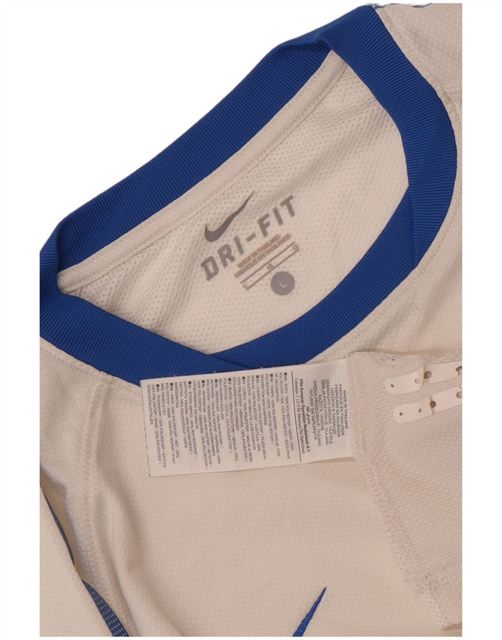 Nike Dri Fit Top cu mânecă lungă, mare, alb, din poliester