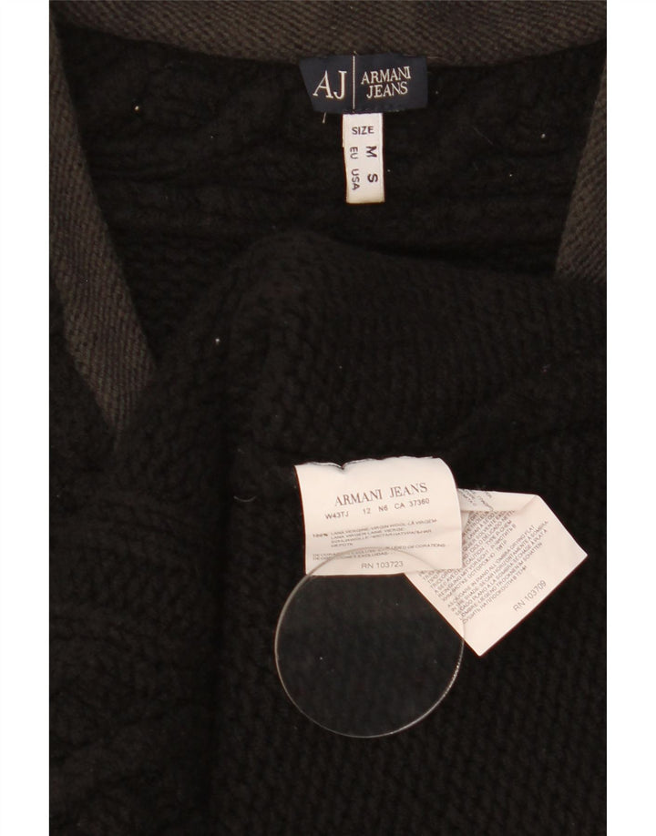 Pulover pentru bărbați Armani Jeans cu decolteu în V, lână neagră medie