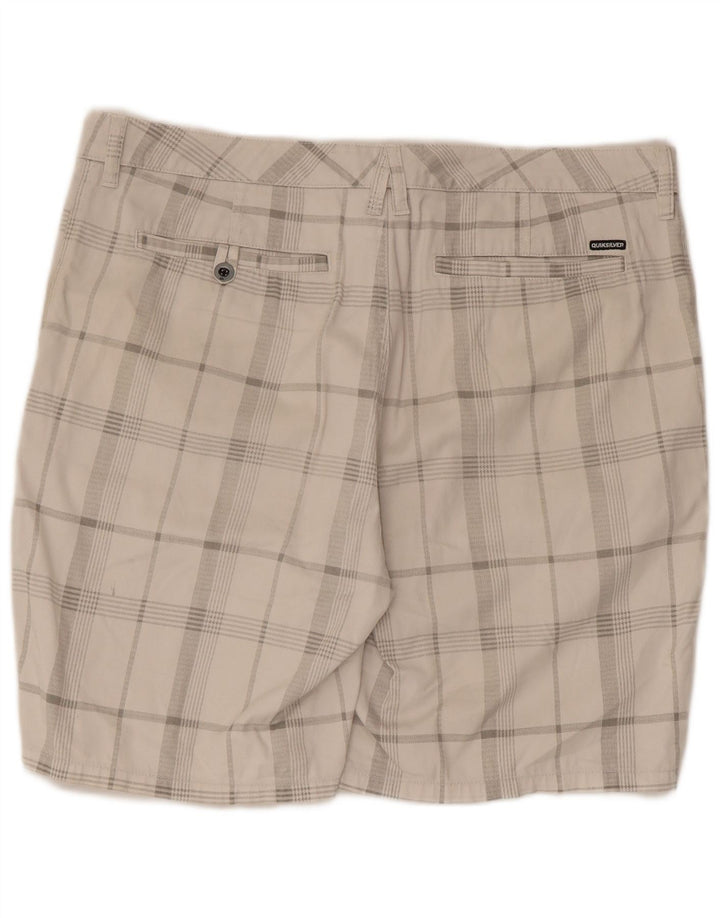 Pantaloni scurți chino QUIKSILVER pentru bărbați W38 XL, bumbac cu carouri albe