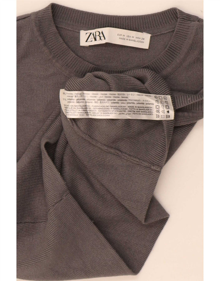 Vestă Crop Top pentru femei Zara UK 12 Medium Gri Viscose