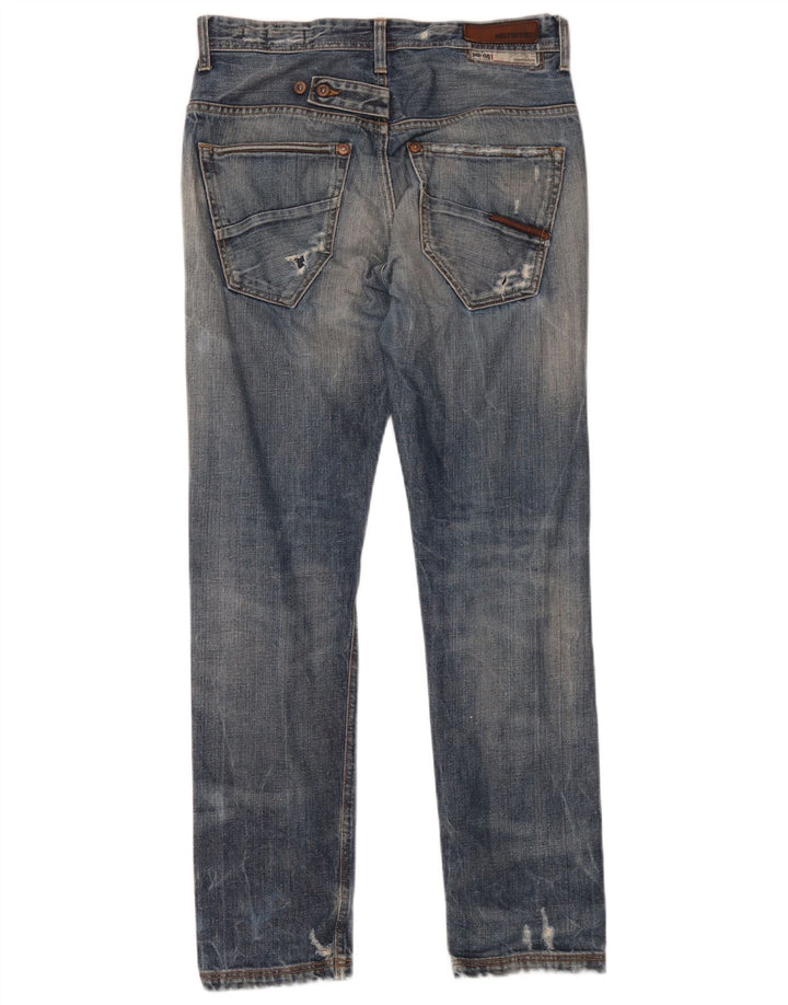 Meltin' Pot Blugi slim pentru bărbați Distressed W28 L32 Bumbac albastru